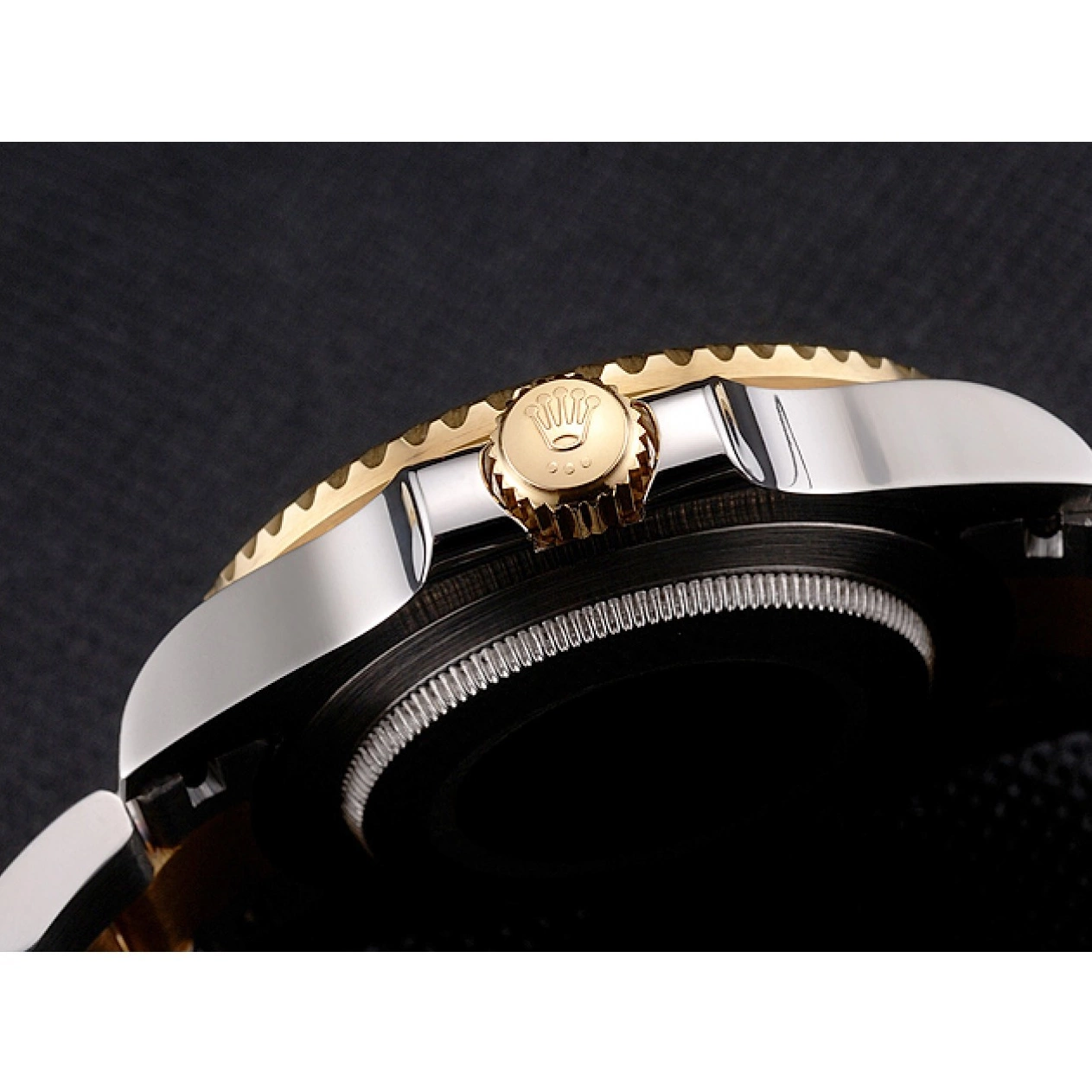 Aaa replica Bezel Black Markings Steel Swiss Diamond Tone Rolex Submariner Bracelet Dial Gold Two Gold 0521